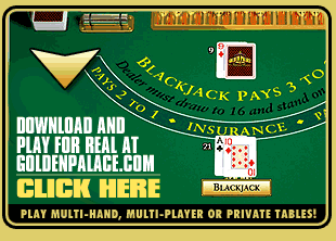 Play Blackjack for real at GoldenPalace.Com